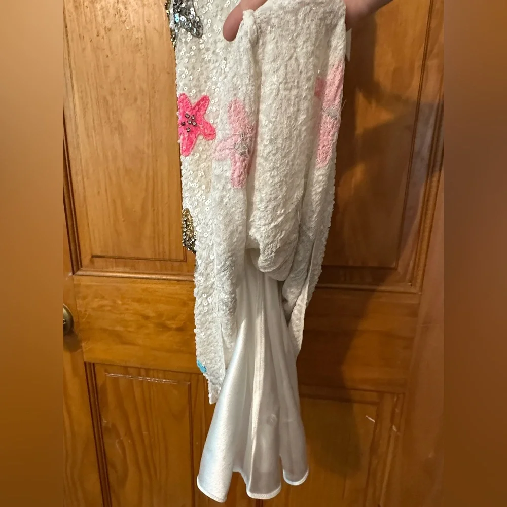 NWT Show Me Your MuMu White Sequin Multi-Color Star Spaghetti Strap Slip Dress - Picture 9 of 16